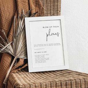 Bewerkbare zwart-wit bruiloft foto teken poster