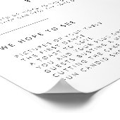 Bewerkbare zwart-wit bruiloft foto teken poster (Hoek)