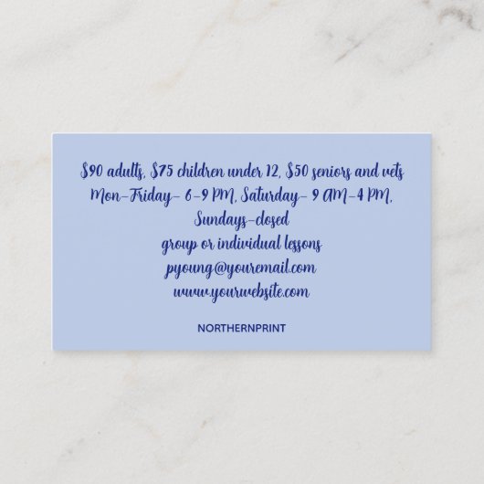 Bewerkbare zwemles Pass Kaart (Achterkant)