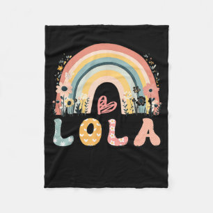 Bewerkt tot Lola Est 2026 Boho Regenboog Bloem Fleece Deken