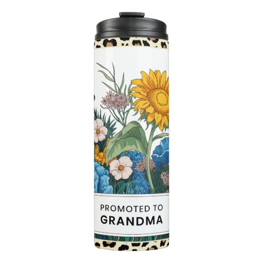 Bewerkt tot oma zonnebloem thermosbeker (Voorkant)