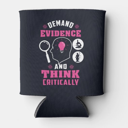 Bewijs van de vraag en denk Kritisch Wetenschap Blikjeskoeler (Voorkant)