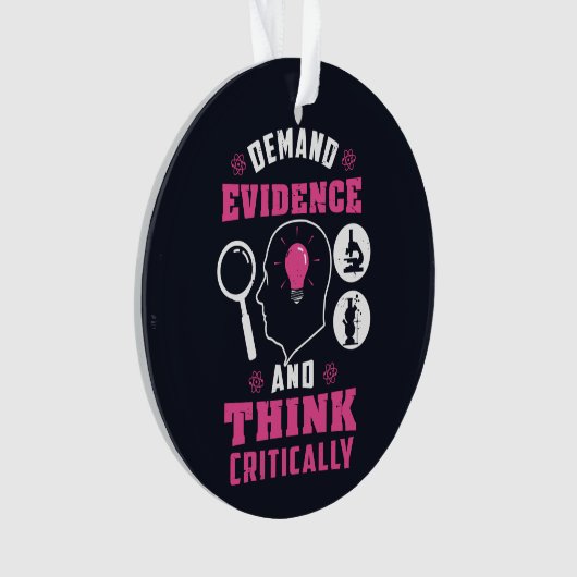 Bewijs van de vraag en denk Kritisch Wetenschap Ornament (voorkant)