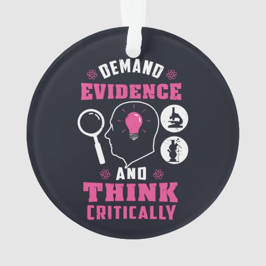 Bewijs van de vraag en denk Kritisch Wetenschap Ornament (achterkant)