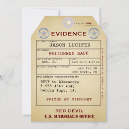 Bewijsmateriaal Label Halloween Spooky Humor Weird Kaart