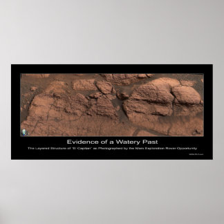 Bewijsmateriaal voor een waterafscheiding op Mars Poster