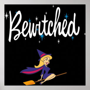Bewitched 60s Retro TV Logo Poster