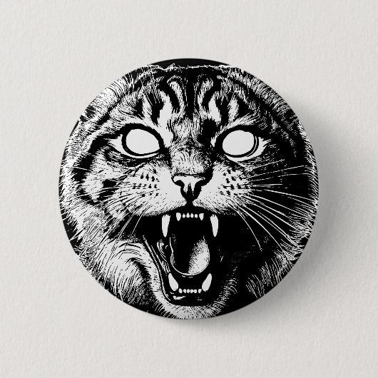 Bewitched Tabby Ronde Button 5,7 Cm (Voorkant)