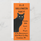Bewitching Black Cat Halloween Party Kaart (Voorkant)