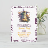 Bewitching Chat Halloween Fête Invitation (Debout devant)
