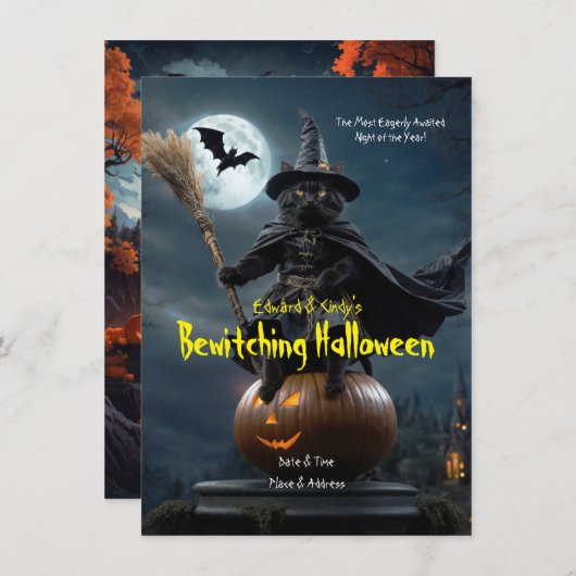 Bewitching Halloween invitation (Devant / Derrière)