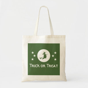 Bewitching Halloween Trick or treat Bag, Green Tote Bag