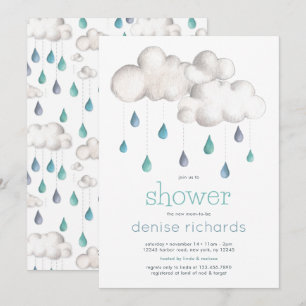 Bewolkt met kans op een Baby Shower Kaart