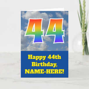 Bewolkte blauwe hemel, regenboogpatroon "44" Verja Kaart