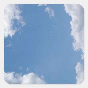Bewolkte Blauwe van de Hemel Vierkante Sticker Als