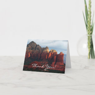 Bewolkte Coffee Pot Rock in Sedona Arizona Bedankkaart