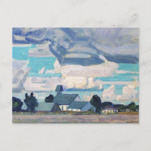 Bewolkte hemel, Thornhill Church, beroemd schilder Briefkaart