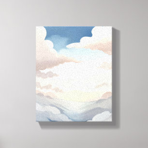 Bewolkte luchten Waterverf lucht blauwe wolken Canvas Afdruk