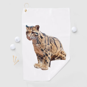 bewolkte luipaard foto jungle grote kat dier golfhanddoek