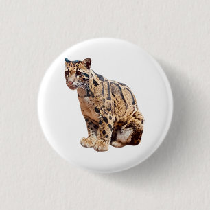 bewolkte luipaard foto jungle grote kat dier ronde button 3,2 cm