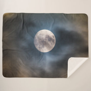 BEWOLKTE MAAN SHERPA DEKEN