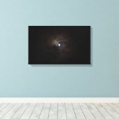 Bewolkte Nachtmaan Canvas Afdruk (Insitu (Houten vloer))