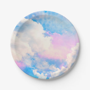 Bewolkte Pastel Lucht 1 Papieren Bordje