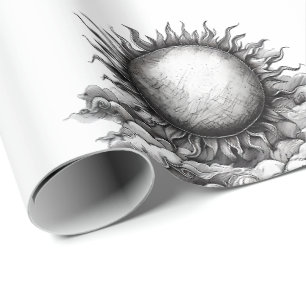 Bewolkte Zon Cadeaupapier