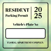 Bewoner Werknemer Parkeervergunning Voertuigdeur Raamsticker (Vel 3)