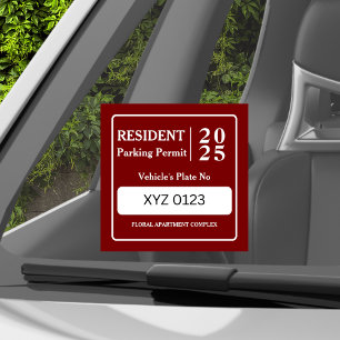 Bewoner Werknemer Parkeervergunning Voertuigdeur Raamsticker