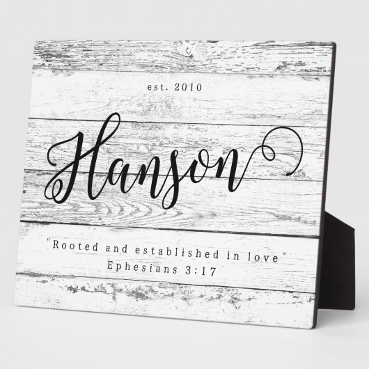 Beworteld en ingesteld in de naam Last Name Sign Fotoplaat (Zijkant)