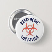 Bewust uw afstand // virusbewustzijn ronde button 5,7 cm (Voorkant /achterkant)