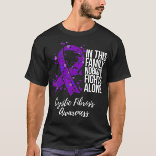 Bewustheid over cystische fibrose bij familieonder t-shirt