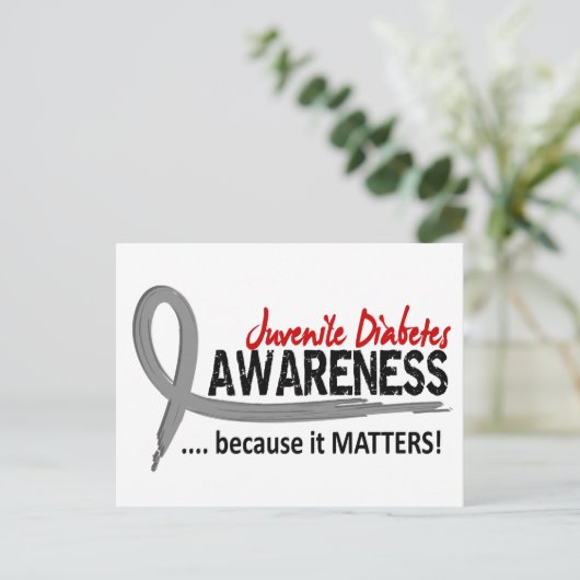 Bewustmaking 2 Jonge Diabetes Briefkaart (Staand voorkant)