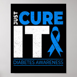 Bewustmaking IT Diabetes Blue Ribbon Diabet Poster