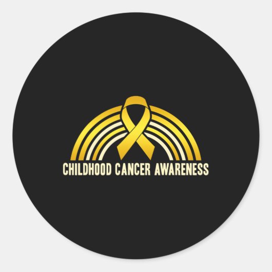 Bewustmaking kinderkanker Regenboog Ronde Sticker (Voorkant)