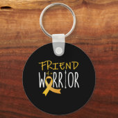 Bewustmaking kinderkanker Vriend van een krijger Sleutelhanger (Voorkant)
