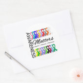 Bewustmaking maakt grenzen aan kanker ronde sticker (Envelop)