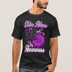 Bewustmaking oudere vrouwen die Paarse koolstof mi T-shirt
