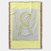 Bewustmaking Ribbon Angel - aangepaste kunstmand Deken (Voorkant Verticaal)