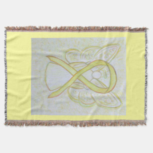 Bewustmaking Ribbon Angel - aangepaste kunstmand Deken