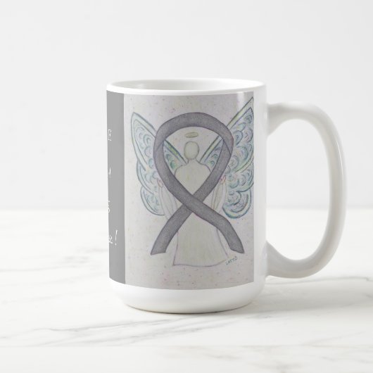 Bewustmaking Ribbon Angel - Aangepaste Mok (Rechts)