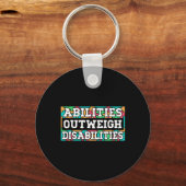 Bewustmaking van autisme - Aanwezigheid boven inva Sleutelhanger (Achterkant)