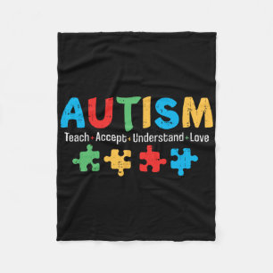 Bewustmaking van autisme Leraar Puzzle Teach accep Fleece Deken