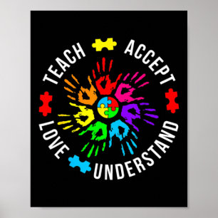 Bewustmaking van autisme Leraar Puzzle Teach accep Poster