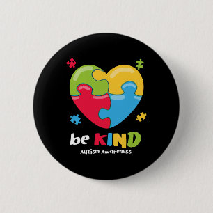 Bewustmaking van autisme - wees naar de geest van  ronde button 5,7 cm