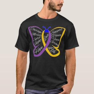 Bewustmaking van bladerkanker bij vlinders t-shirt
