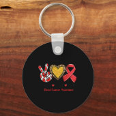 Bewustmaking van bloedkanker Vredesliefhebbers Roo Sleutelhanger (Achterkant)