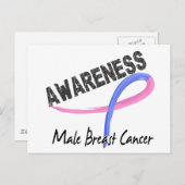 Bewustmaking van borstkanker bij mannen 3 briefkaart (Voorkant / Achterkant)