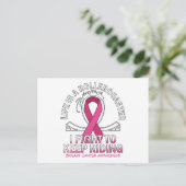 Bewustmaking van borstkanker Roze lintstof bestrij Briefkaart (Staand voorkant)